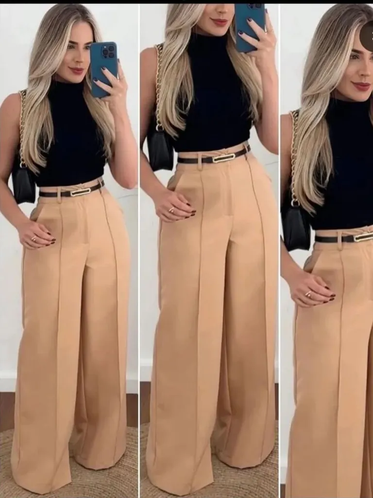 Calça Pantalona com Cinco Alfaiataria AF FF-CAL-038-XY-4466 *Pacote: 45 R$ *Atacado: R$ 55