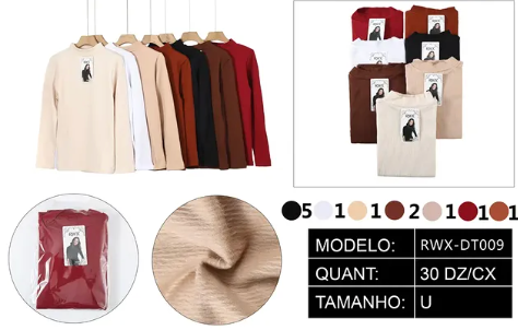 Blusa Térmica Peluciada Gola Alta *Pacote: R$ 28