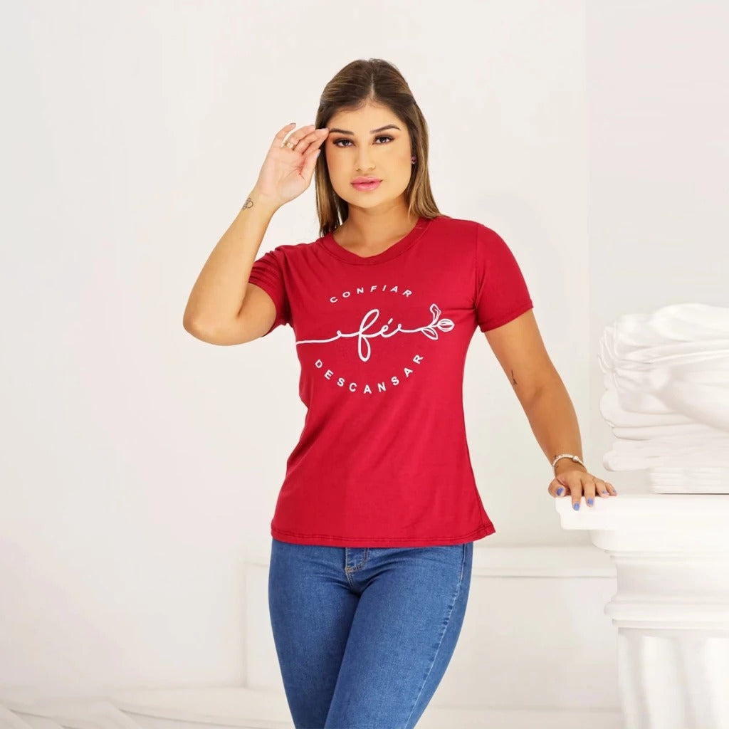 Tshirt Fe Confiar Biscolayca FF-TSH-026 *Pacote: 12 R$ *Atacado: R$ 15