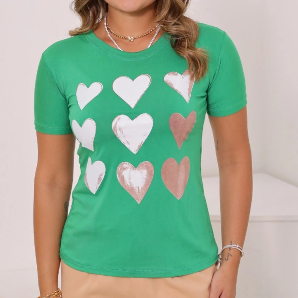 Tshirt 9 Coração Biscolayca FF-TSH-018 *Pacote: R$ 12 *Atacado: R$ 15