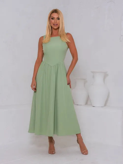 Vestido Midi Clássico Vintage Alfaiataria XY-978 *Atacado: R$ 75