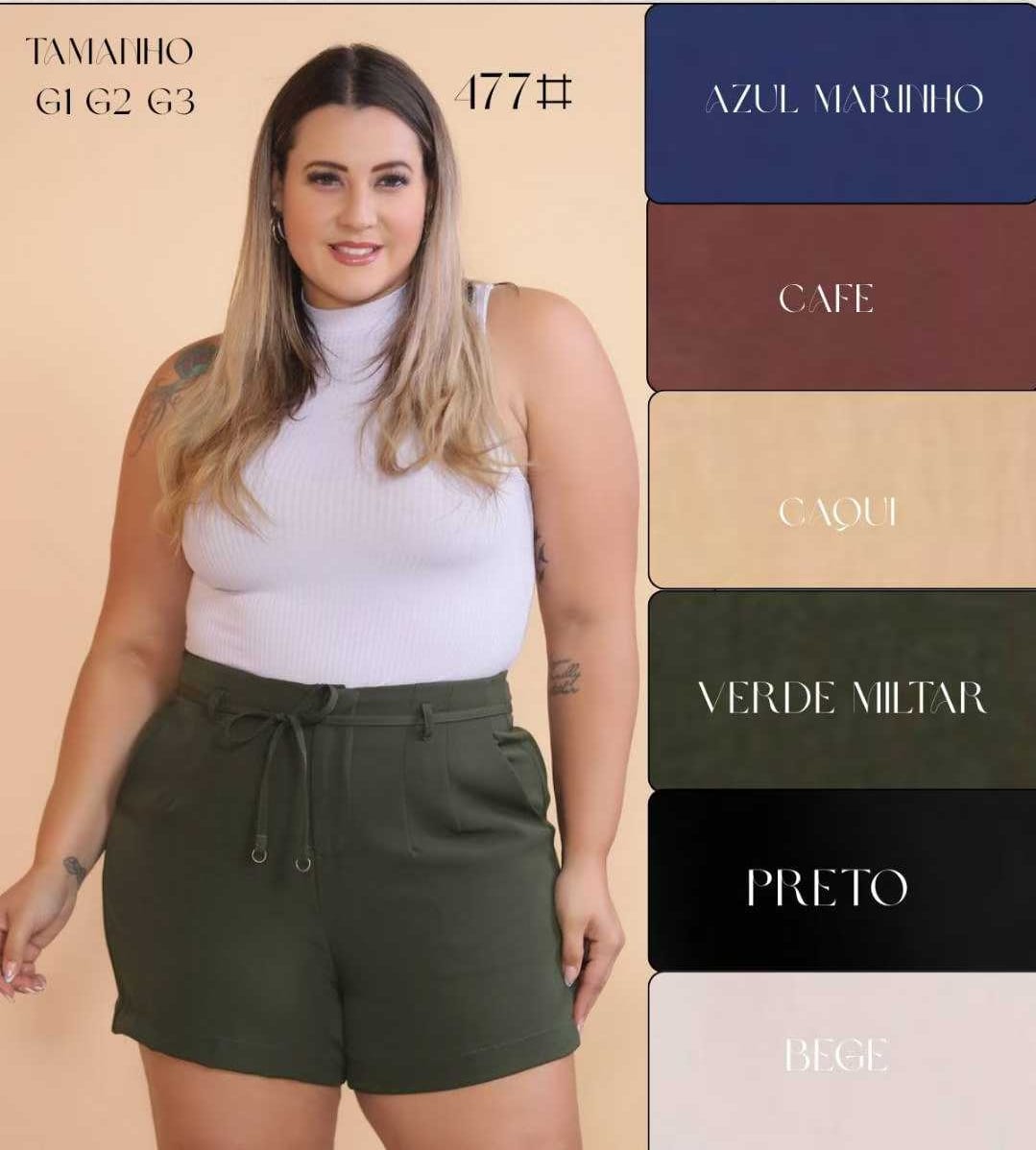 Short Plus Size Alfaiataria Premium FF-SHO-002-CSS-477 *Pacote: 40 R$ *Atacado: R$ 50