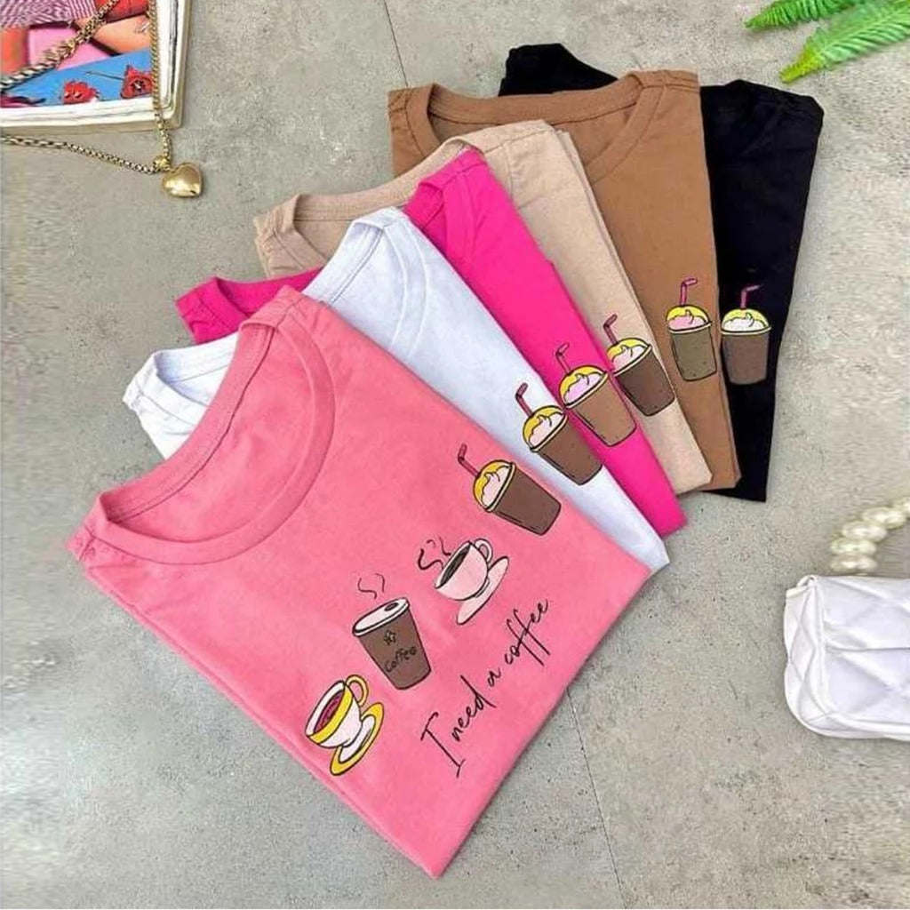 Tshirt I Need Coffee Biscolayca FF-TSH-016 *Pacote: 12 R$ *Atacado: R$ 15