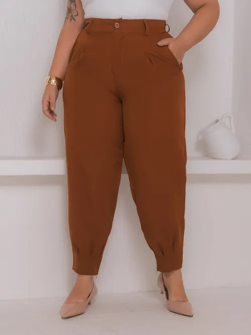 Calça Cenoura Plus Size Alfaiataria XY-481 *Atacado: R$ 55