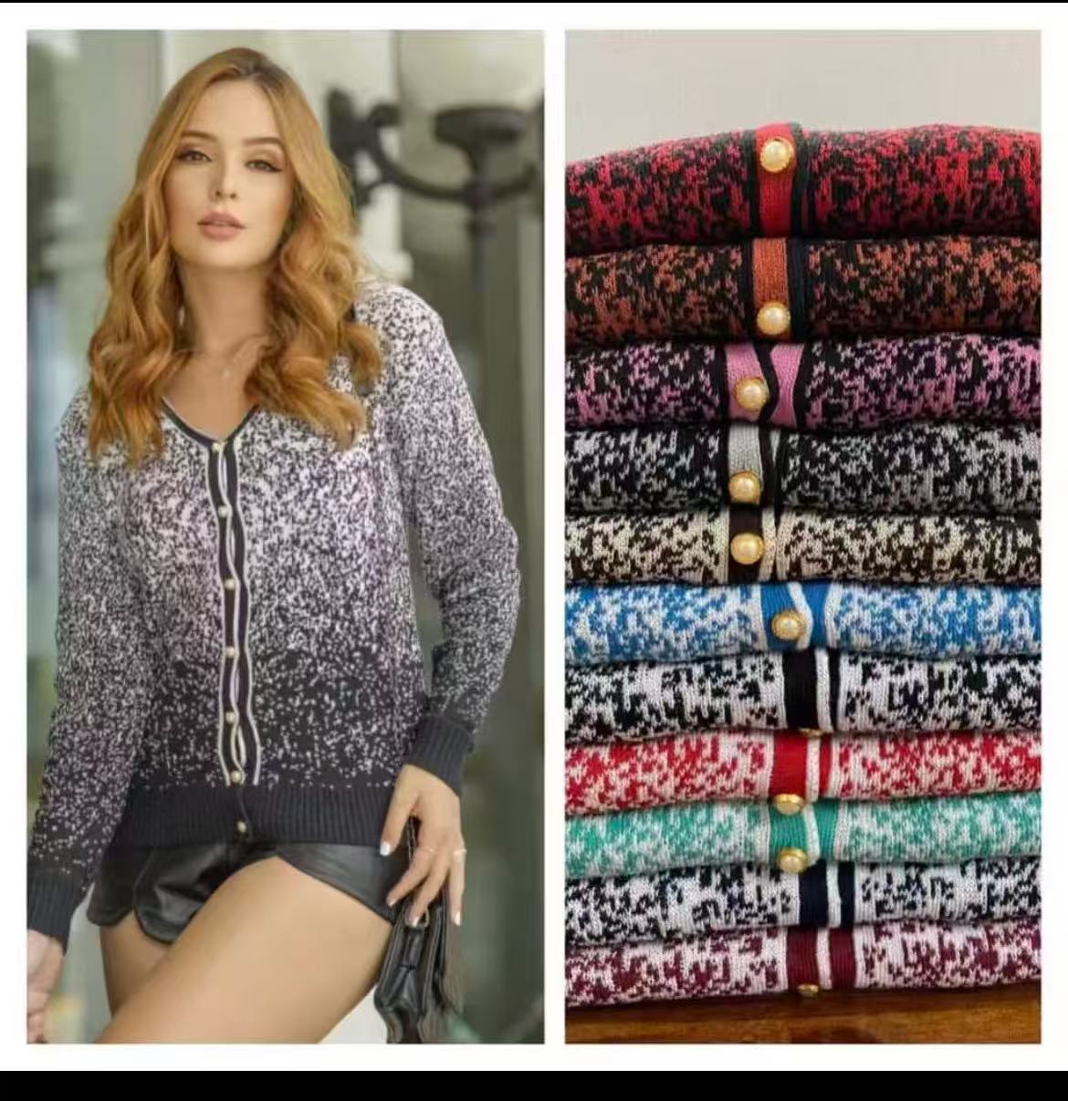 Cardigan de Tricot Feminino Inverno *Pacote: 35 R$ *Atacado: R$ 40