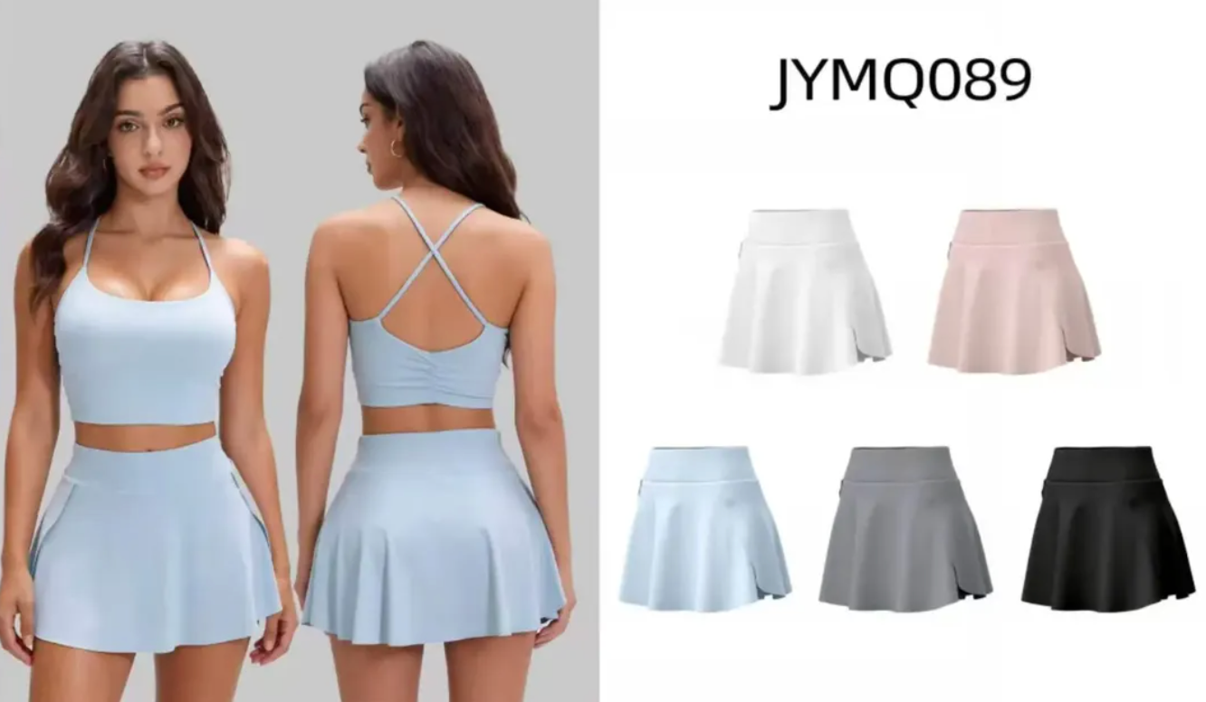 Short Saia Poliamida Com Bolso Interno #Q89 Academia *Pacote: R$ 38