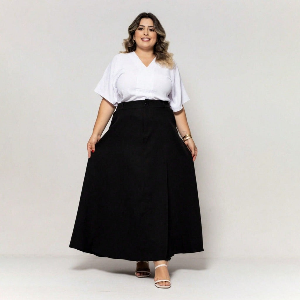 Saia Longa Alfaiataria Plus Size FF-SAI-028 *Pacote: 55 R$ *Atacado: R$ 70