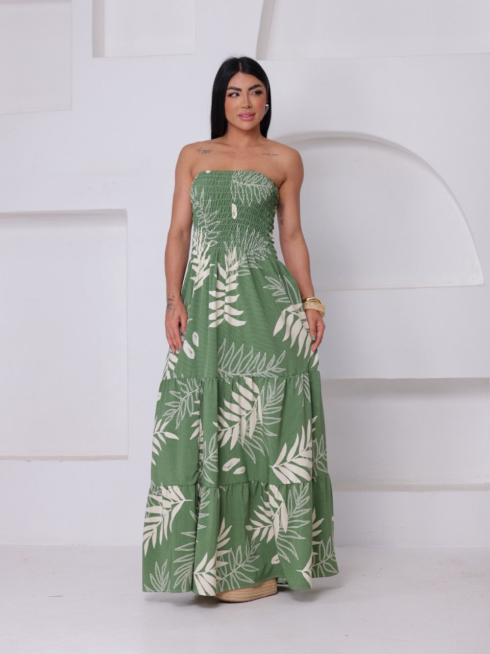 Vestido Longo Elastec na Costa VES-043-CH134 *Pacote: 50 R$ *Atacado: R$ 60