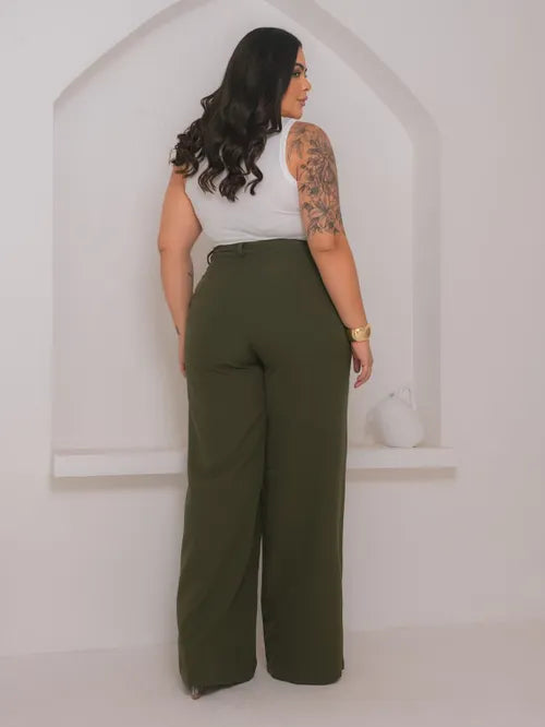 Calça Pantalona Plus Size XY-579 *Atacado: R$ 58