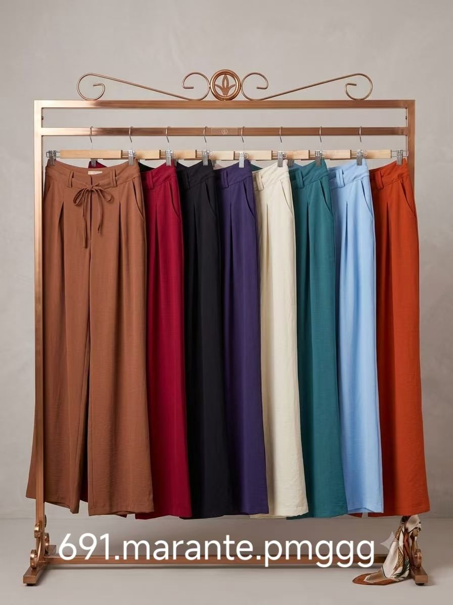 Calça Wide Leg Marante P M G GG XY-691 *Pacote: R$ 38 *Atacado: R$45