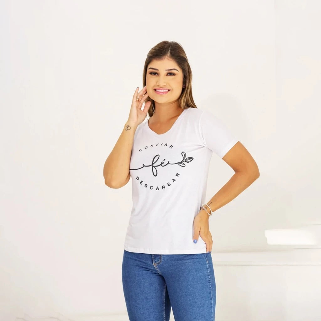Tshirt Fe Confiar Biscolayca FF-TSH-026 *Pacote: 12 R$ *Atacado: R$ 15