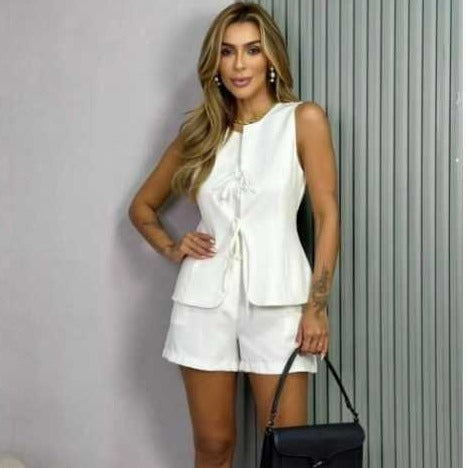Conjunto Regata com Amarração Dupla e Short Alfaiataria Premium FF-CON-034-XY-531 *Pacote: 60 R$ *Atacado: R$ 70