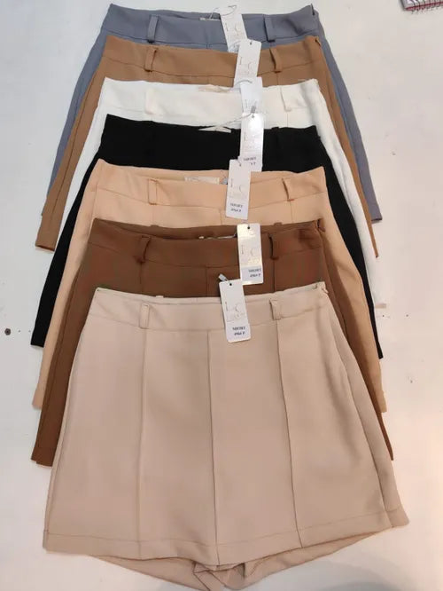 Short Saia Alfaiataria com Vinco C/ Cinto XY-496 *Atacado: R$ 48