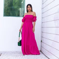 Vestido Longo Manga Cigana Latex Duna FF-VES-029 *Pacote: 50 R$ *Atacado: R$ 55
