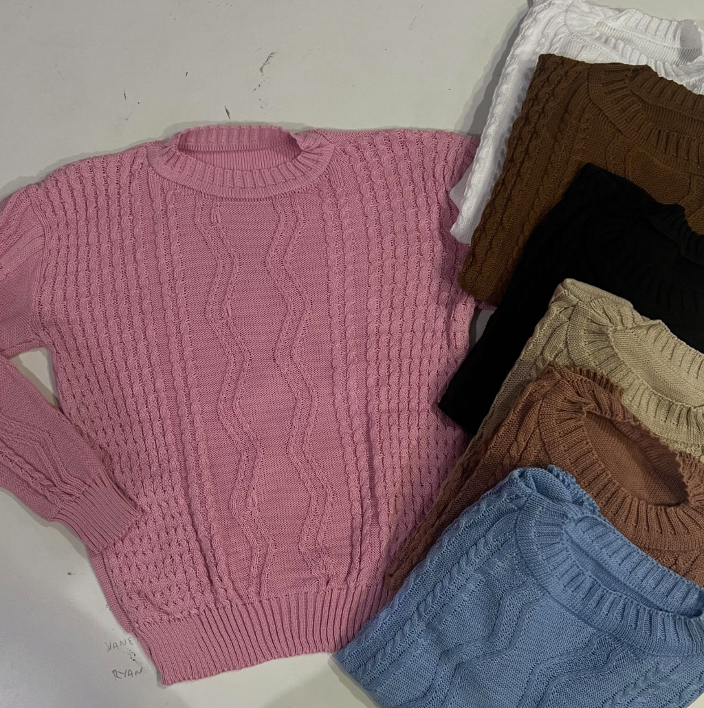 Blusa Tricô Trança 03 Tamanho Único Inverno *Pacote: R$ 30