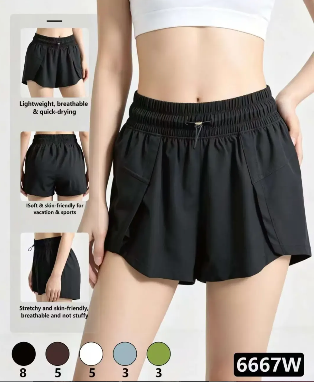 Short Duplo #6667 Impermeável Por Fora Poliamida Por Dentro Com Bolso Interno Tamanho P M GG *Pacote: R$ 35