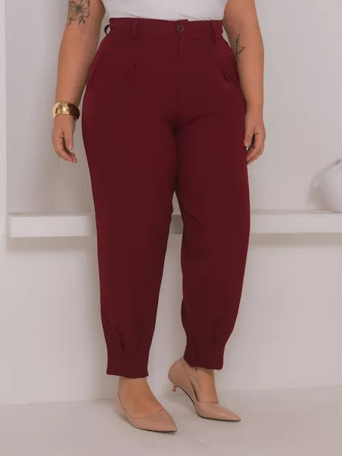 Calça Cenoura Plus Size Alfaiataria XY-481 *Atacado: R$ 55