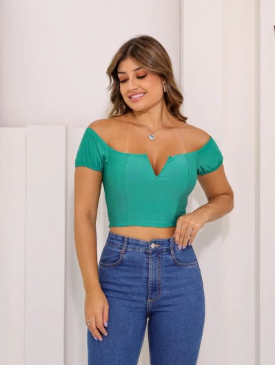 Cropped Decote V Suplex FF-CROP-006 *Pacote: 15 R$ *Atacado: R$ 20