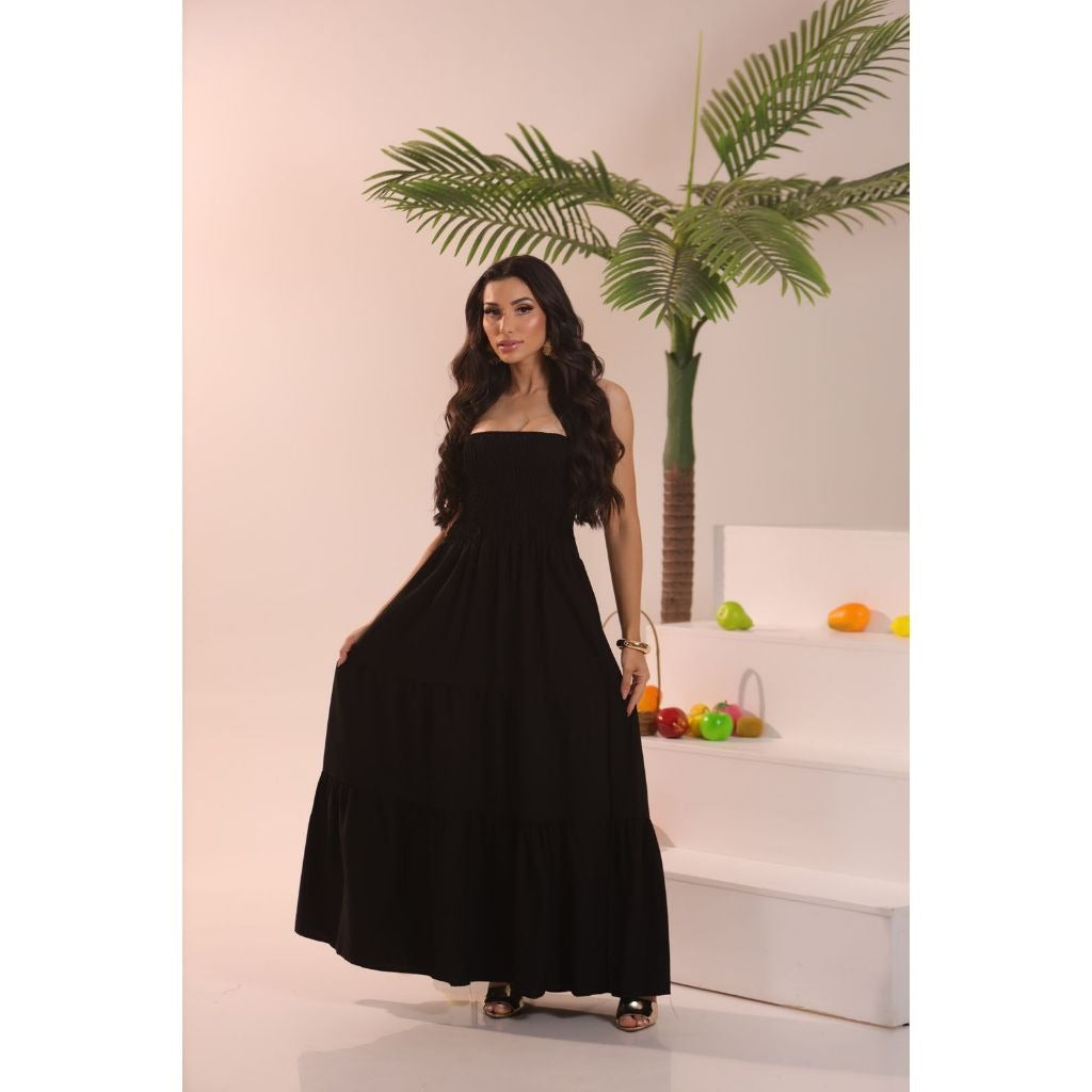 Vestido Tomara Que Caia Elástica Liso Viscolinho Sarja FF-VES-017-ESF *Pacote: 60 R$ *Atacado: 65 R$