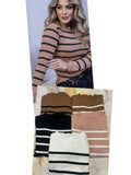 Blusa de Tricot Listrada Inverno Tamanho Único *Pacote: 38 R$ *Atacado: R$ 45