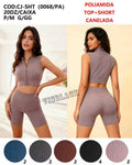 Top+Short Poliamida Canelada Academia P/M G/GG CJ-SHT(0068/PA) *Pacote: 55 R$