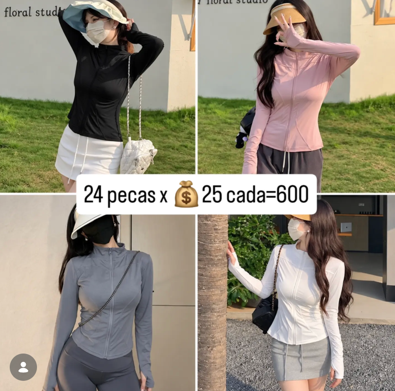 Casaco Ultrasolar Uv50+ P M G Com Dedeira *Pacote: R$ 25