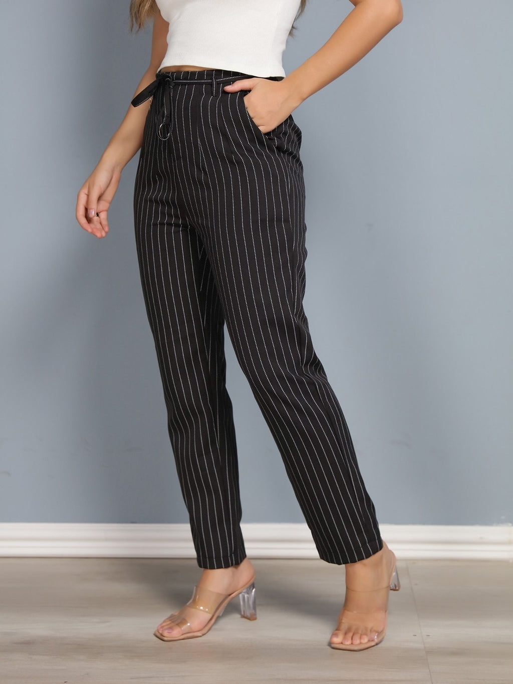 Calça Reta Risco de Giz Alfaiataria FF-CAL-048-XY-465 *Pacote: 55 R$ *Atacado: R$ 65