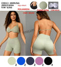 Top+Short Poliamida Com Bojo Canelada Com 1 Bolso Academia P/M G/GG CJ(0699/SA) *Pacote: 50 R$