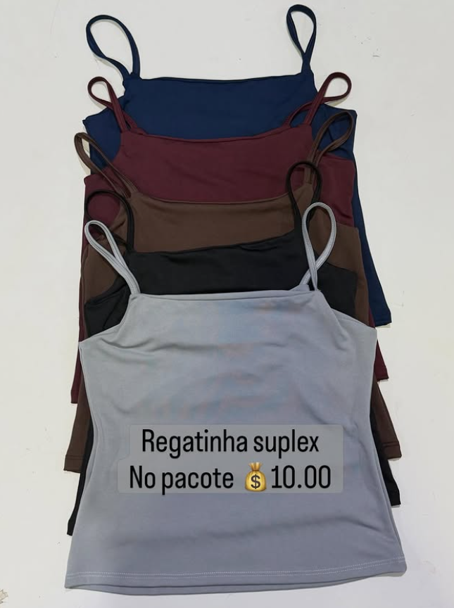 Reposição Regatinha Suplex de *Pacote: 10 R$