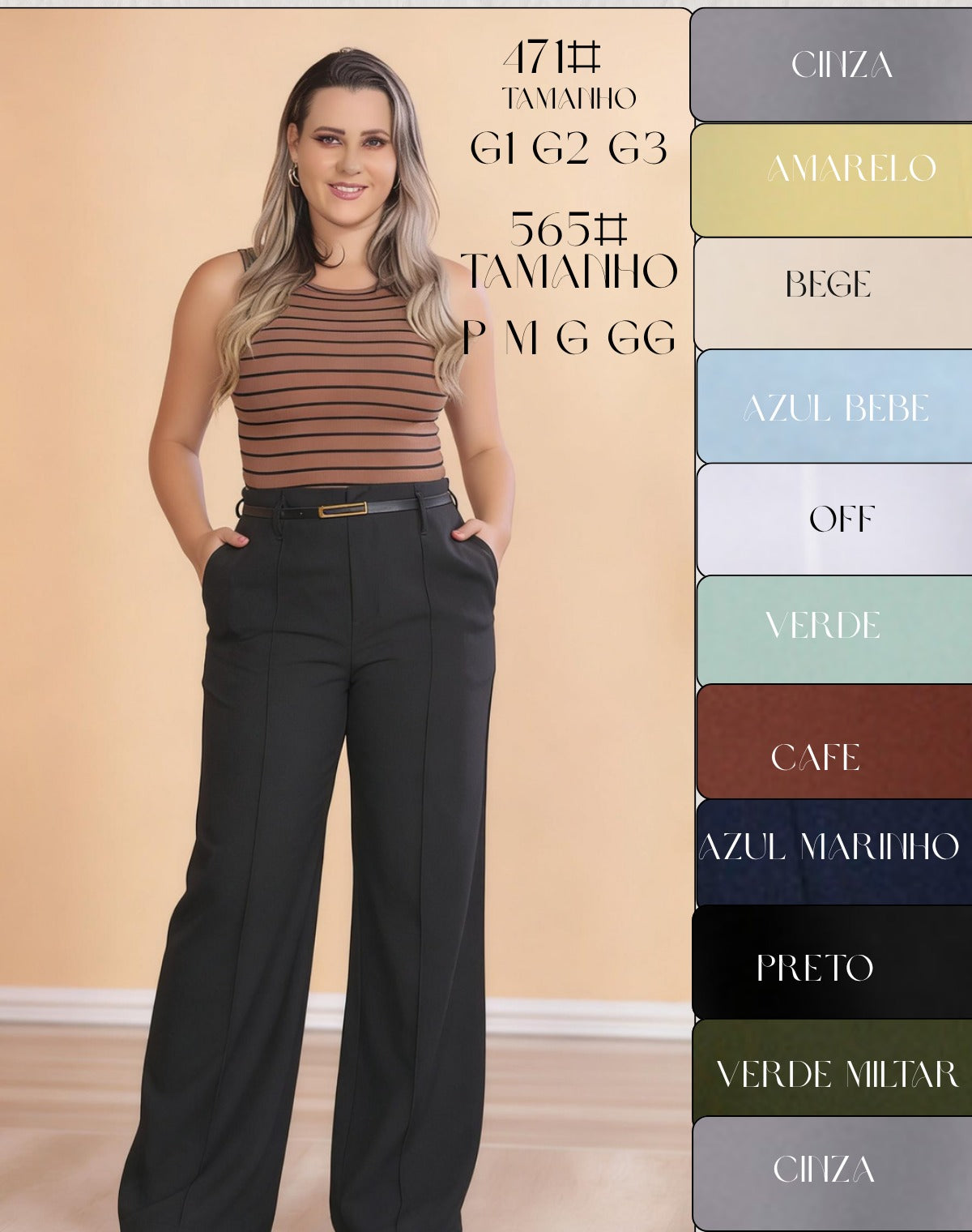 Calça Twill P M G GG CSS-565 *Pacote: 55 R$ *Atacado: R$ 65