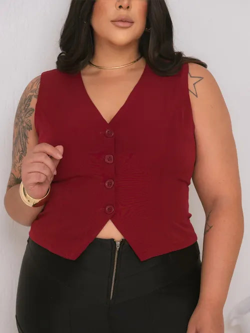 Colete Plus Size Alfaiataria FF-COL-004-XY-582-1 *Pacote: 40 R$ *Atacado: R$ 50