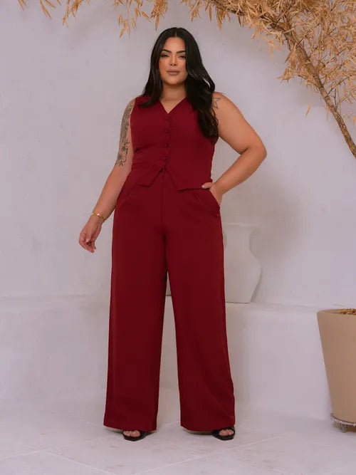 Conjunto Alfaiataria Plus Size FF-CON-061-XY-618 *Pacote: R$ 95 *Atacado: R$ 120