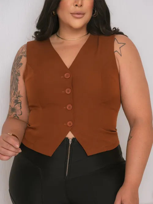 Colete Plus Size Alfaiataria FF-COL-004-XY-582-1 *Pacote: 40 R$ *Atacado: R$ 50