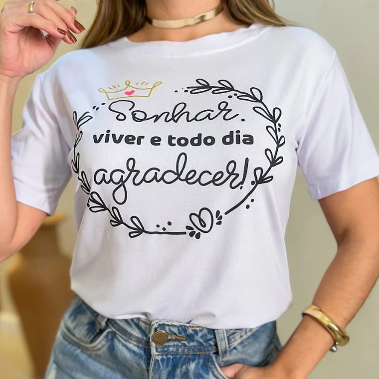 Tshirt Todo Dia Agradecer Biscolayca FF-TSH-019 *Pacote: 12 R$ *Atacado: R$ 15
