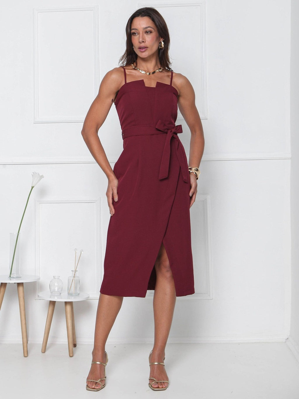 Vestido Midi Alfaiataria AF FF-VES-044-XY-575 *Pacote: 55 R$ *Atacado: R$ 70
