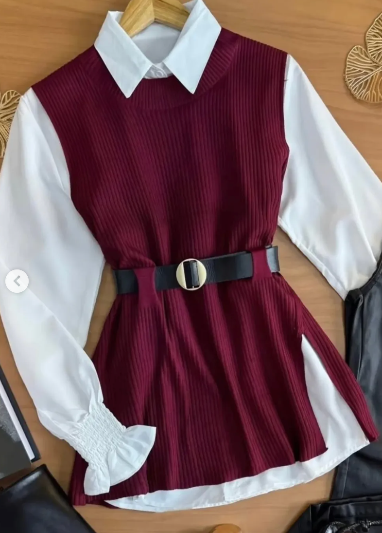 Kit 3 Camisa+Colete+Cinto M G GG Y6652 *Pacote: 60 R$