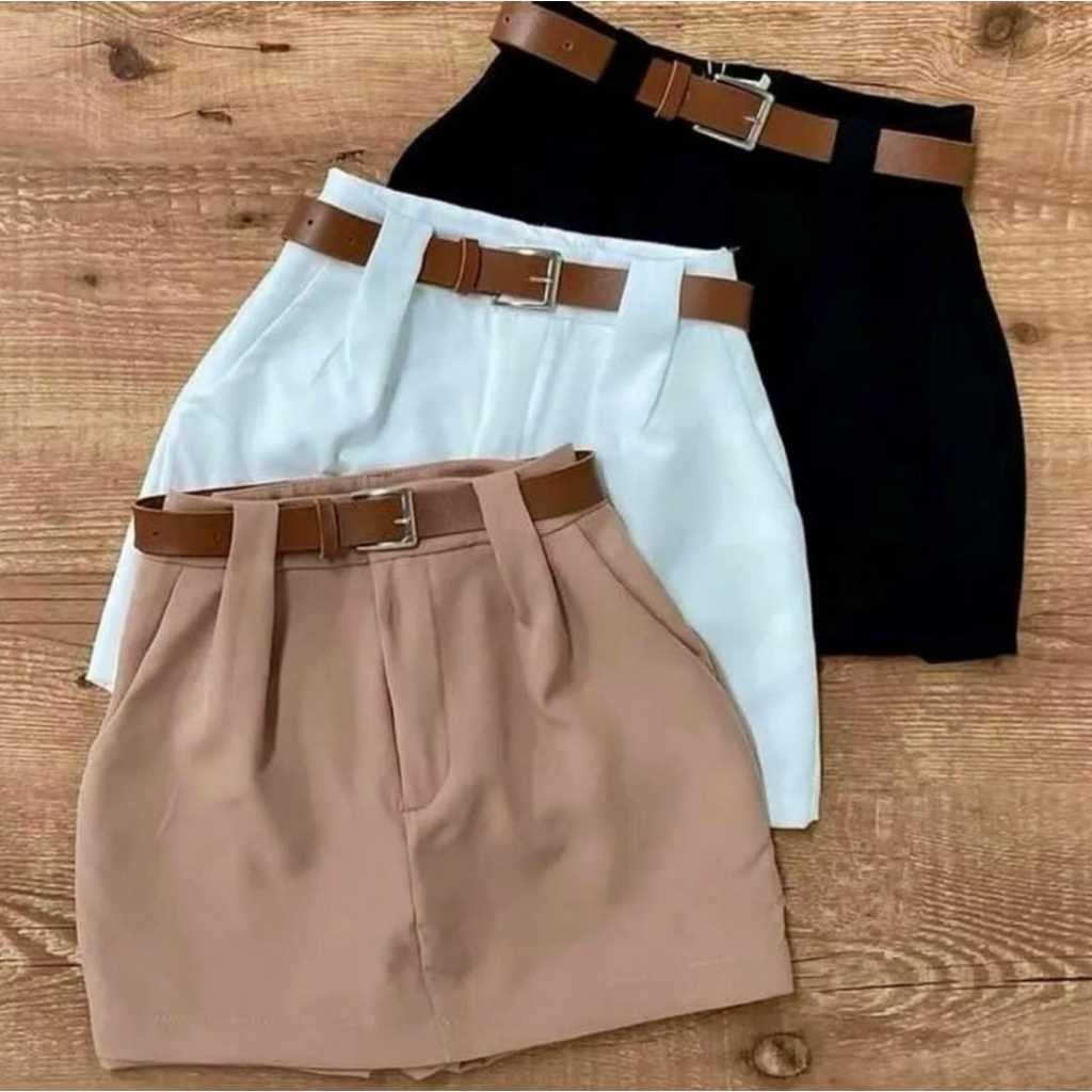 Short Saia com Cinto Alfaiataria Premium FF-SHO-007-SS01 *Pacote: 35 R$ *Atacado: R$ 40