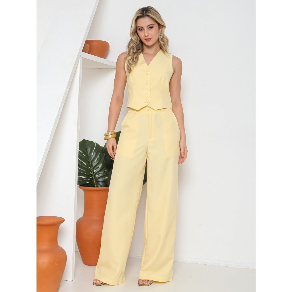 Conjunto Colete e Calça Alfaiataria Feminino FF-CON-081-CSS-522 *Pacote: 95 R$ *Atacado: R$ 120