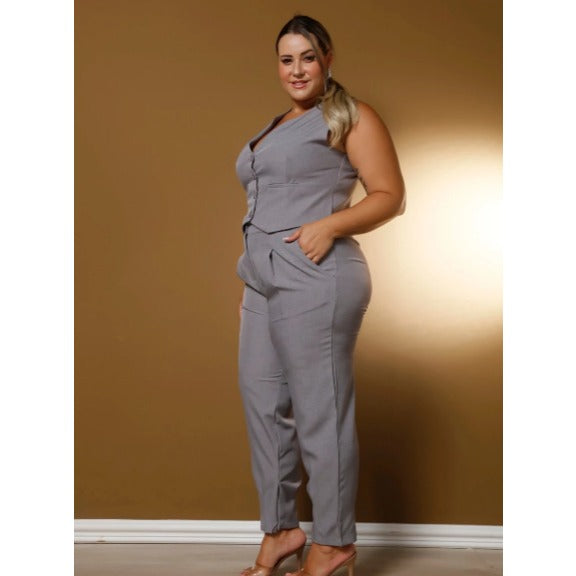 Conjunto Colete e Calça Plus Size Luis Twill FF-CON-013-CSS-513 *Pacote: 95 R$ *Atacado: R$ 120