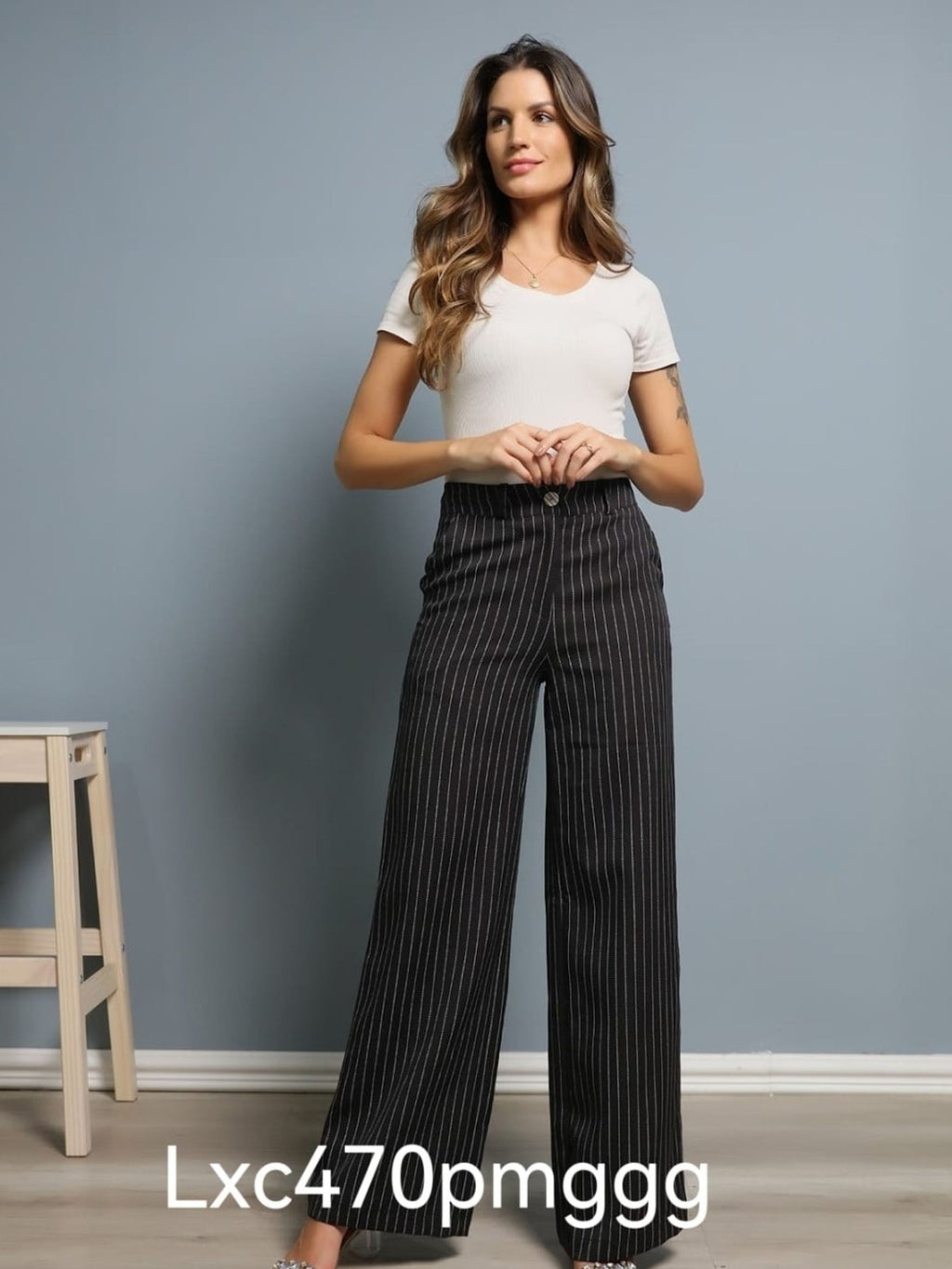 Calça Risco de Giz Alfaiataria FF-CAL-049-XY-469 *Pacote: 55 R$ *Atacado: R$ 65