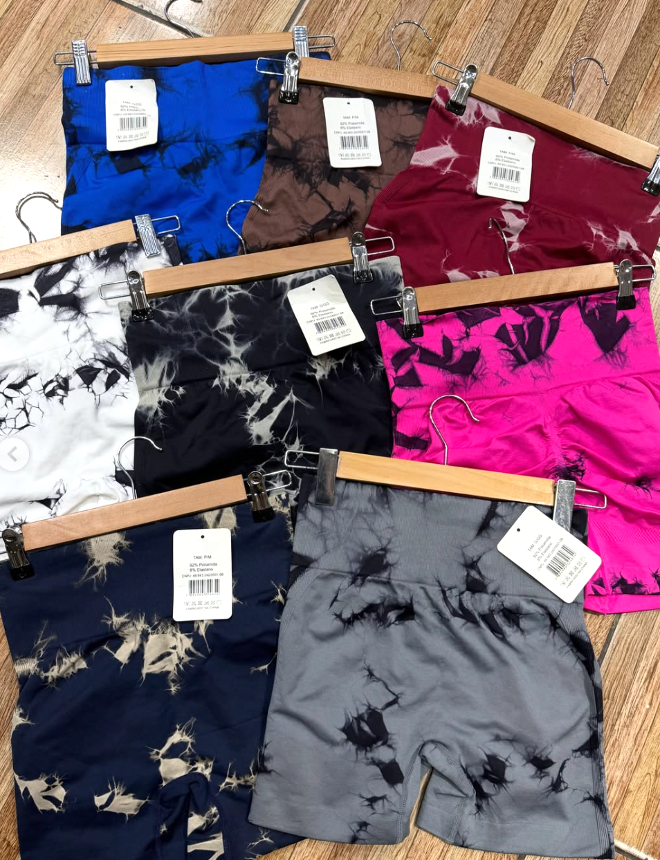 Short Poliamida Tie Dye Levanta Bumbum P/M G/GG #Zrd750 Academia *Pacote: R$ 22 *Atacado: R$28