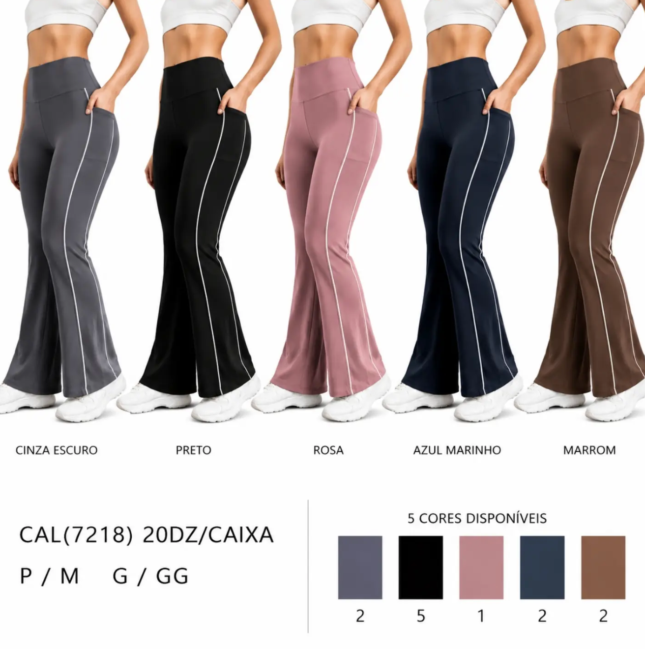 Calça Fler Com Bolso P/M G/GG Poliamida #7218 *Pacote: R$ 45