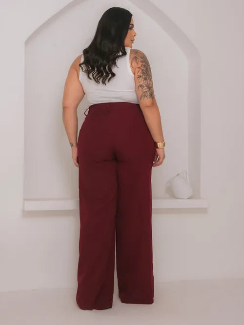 Calça Pantalona Plus Size XY-579 *Atacado: R$ 58