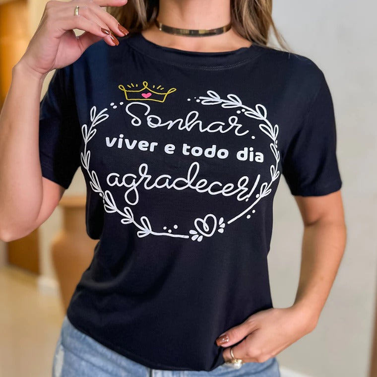 Tshirt Todo Dia Agradecer Biscolayca FF-TSH-019 *Pacote: 12 R$ *Atacado: R$ 15