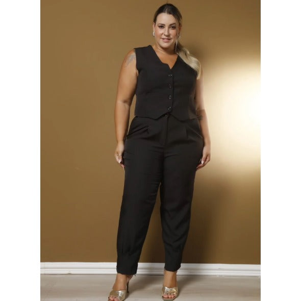 Conjunto Colete e Calça Plus Size Luis Twill FF-CON-013-CSS-513 *Pacote: 95 R$ *Atacado: R$ 120