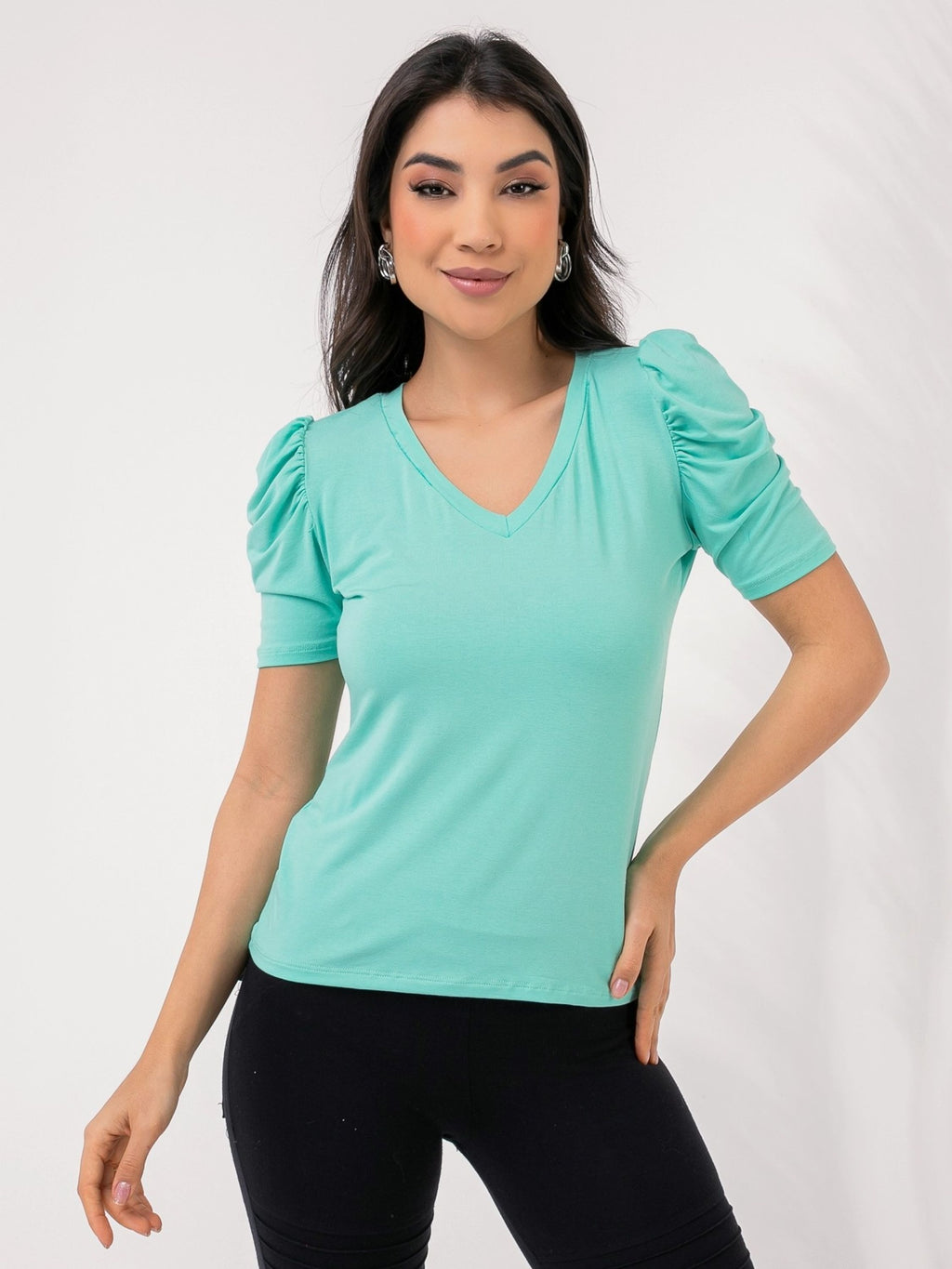 Blusa Gola V Manga Princesa FF-BLU-015-XY-301 *Pacote: R$ 13 *Atacado: R$ 15