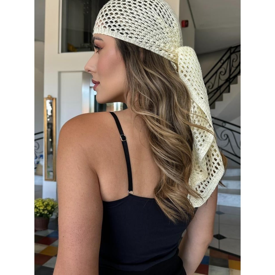 Lenço Bandana de Tricot Artesanal FF-LENÇO-002 *Pacote: R$ 12 *Atacado: R$ 15