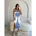 Vestido Estampado Tomara Que Caia com Fenda Mídi FF-VES-035-HBD-WE-VES-001 *Pacote: R$ 50 *Atacado: R$ 70