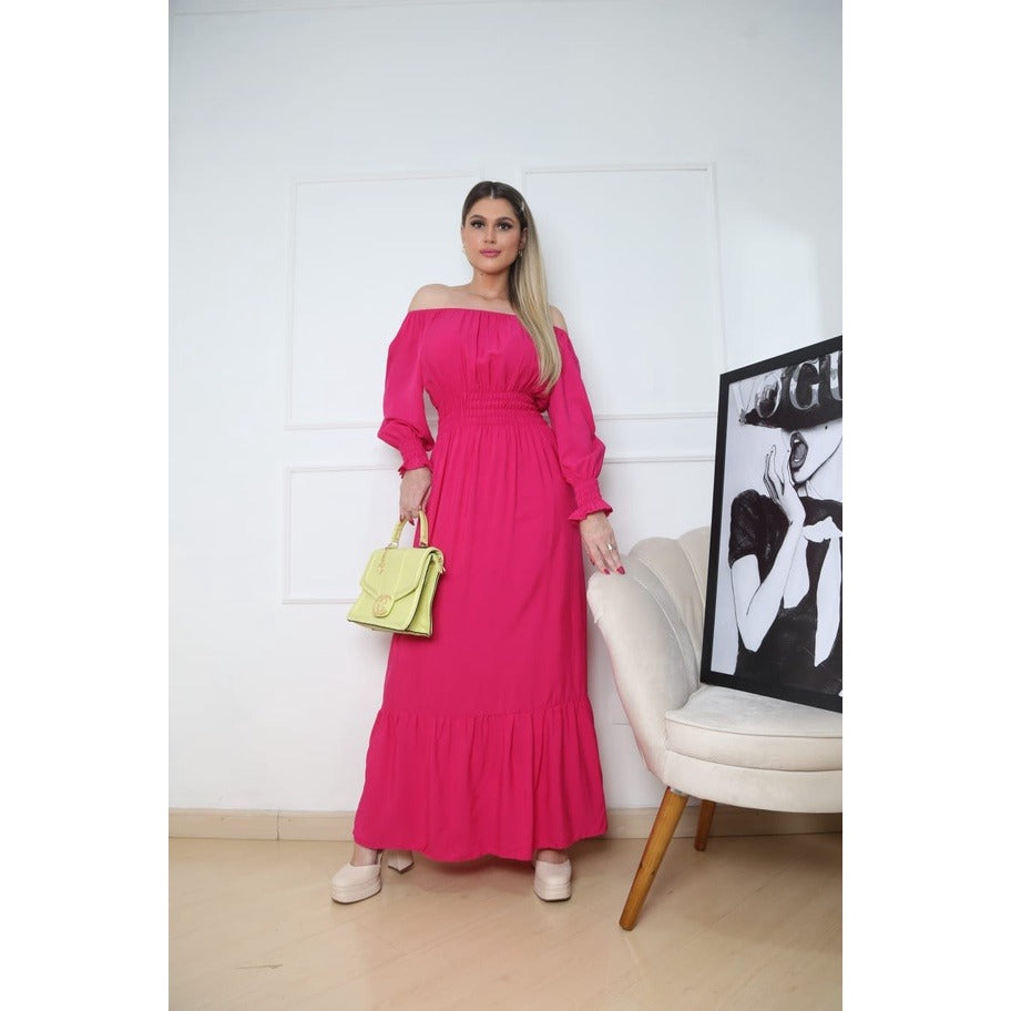 Vestido Manga Longa Ciganinha Latex Duna FF-VES-032 *Pacote: R$ 50 *Atacado: R$ 55