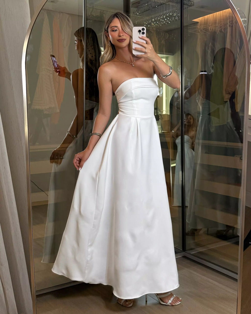 Vestido Midi Sara Liso Tomara-que-Caia Marrant FF-VES-016-ESF *Pacote: R$ 65 *Atacado: R$ 70